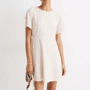 Madewell Cream Floral Mini Dress